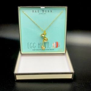 Rae Dunn Egg Hunt 14kt gold plated necklace